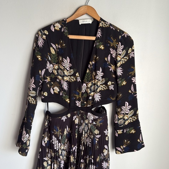 A.L.C. Josefa Silk Midi Dress 8 - Picture 5 of 14